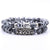 2pcs set  Black Lava Stone Prayer Beads Buddha Men Bead Bracelet Beaded Bracelets for Women and Mens Pulseras Masculina
