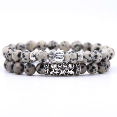 2pcs set  Black Lava Stone Prayer Beads Buddha Men Bead Bracelet Beaded Bracelets for Women and Mens Pulseras Masculina