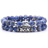 2pcs set  Black Lava Stone Prayer Beads Buddha Men Bead Bracelet Beaded Bracelets for Women and Mens Pulseras Masculina